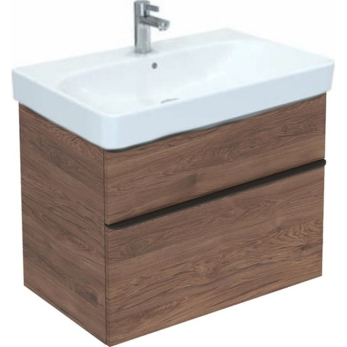 Тумба с раковиной GEBERIT SMYLE SQUARE 500.249.01.1+500,353.JR.1 пекан